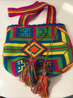 Wayuu Tribe Wayuu Mochila Bucket Bag Multicolor Shoulder Bag